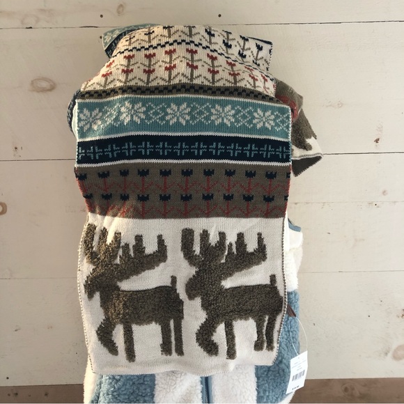 NEW Nordic Reindeer Knit Scarf • Ivory - Picture 5 of 5
